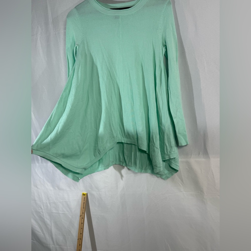 Women's TEAL Small Rayon/ Nylon Asymmetrical Light Blue Shirt Layering Flowy